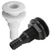 5/8in Thru Hull Fitting Straight ABS Impact Resistance Hose Connector Accessory for Boats Marines Thru Hull Connector