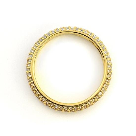Bloom Silver and Yellow Gold Cubic Zirconia Japanese Size 11 Pavé Ring, 0770-0440-0013-0011,