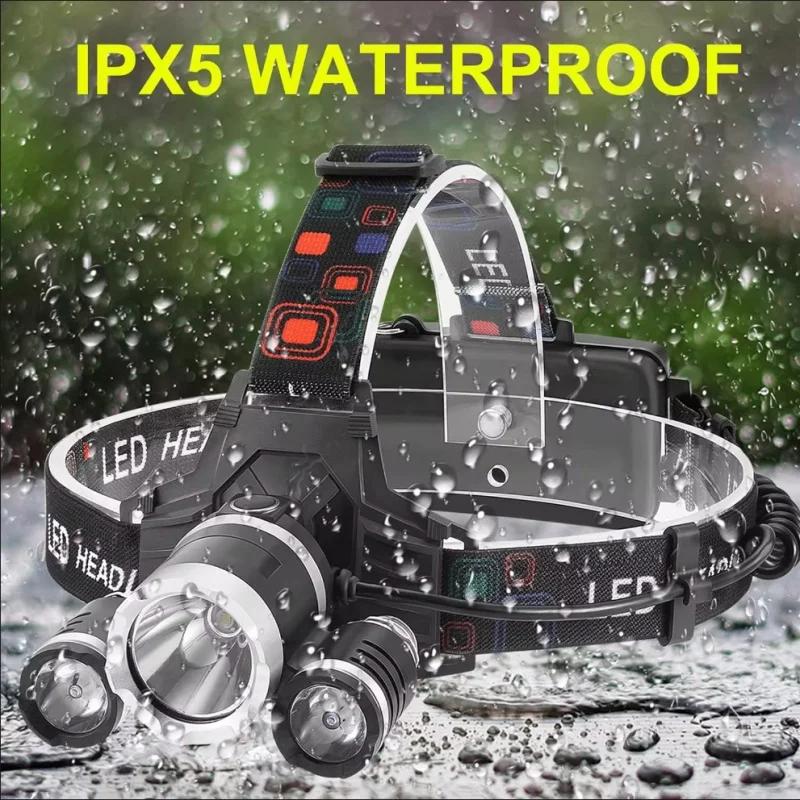 Super Bright Zoom LED Portable Headlamp Use 18650 Battery Rechargeable Head Flashlight Outdoor Camping Fishing Hunting Headlight