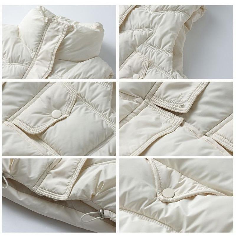 Fashion Short Down Cotton Vest Korean Style Stand Collar Loose Sleeveless Jacket for Autumn Winter