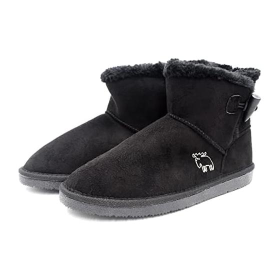 

[Mozu] Women s Boots, Eco Fur Shearling Boots, Toggle Button, Short, Cold Protection, Casual Shoes