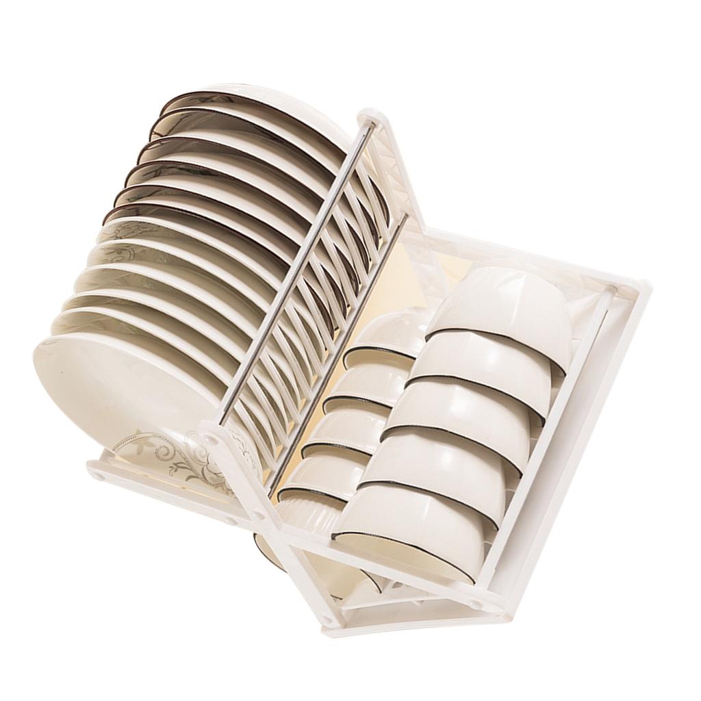 Double Layer Bowl Rack Multifunctional Dish Drying Rack Stainless Steel Dish Drainer for Kitchen Counter