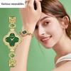 Modă Lux Ușor Retro Trifoi cu Patru Foi Brățară Bijuterii High-end cu Diamante pentru Femei Ceas Rezistent la Apă Jad Hetian