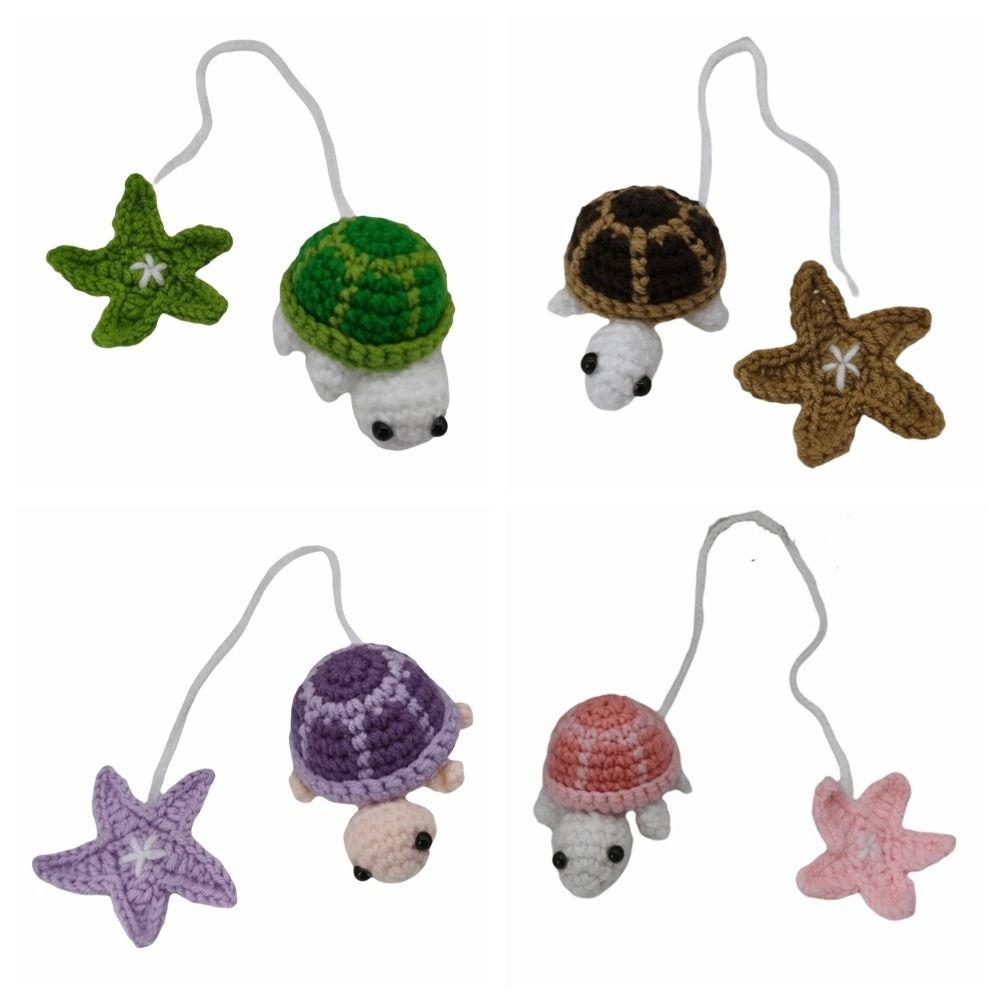 Multi-Purpose Crochet Turtle Handmade Curtain Tieback Creative Bag Hanging Charm Home Decoration