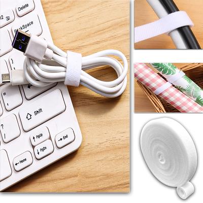 1 Roll Reusable Fastening Tape Cable Ties, Multi-Purpose Cord Organizer, Computer And TV Wire Storage, Data Cable Management Tie