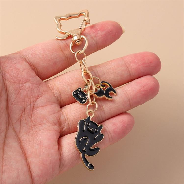 Creative Cats Bag Accessory Animal Print Keychain Metal Keychain Bags Pendant Backpack Decors For Women and Girls