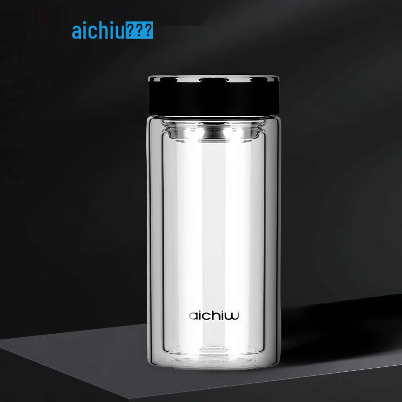 Aiqiwu 300ml Double Wall Borosilicate Glass Cup