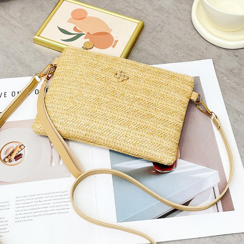 Sweet Straw Bag New Simple Shoulder Bag Messenger Bag Clutch Bag Women's Bag Straw Bag