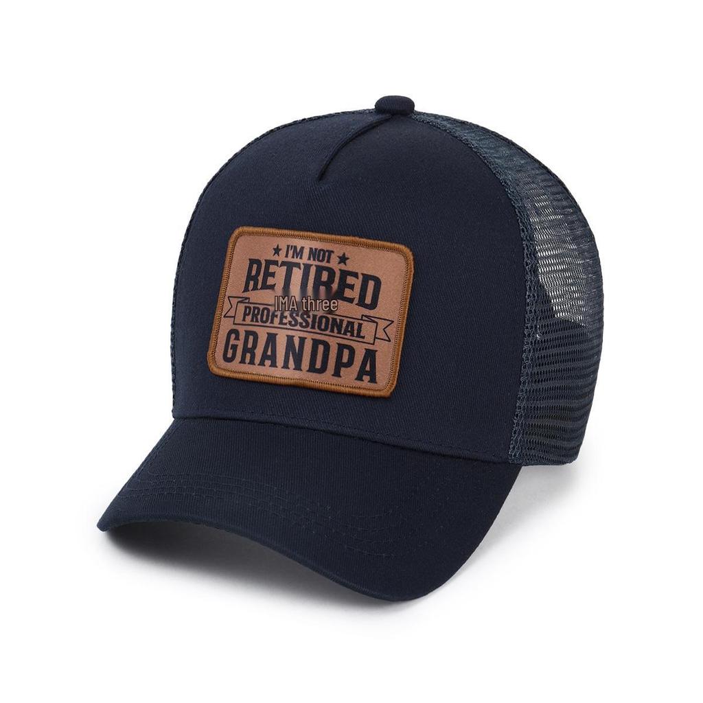 Men's Summer Mesh Baseball Cap with Embroidered Leather Label