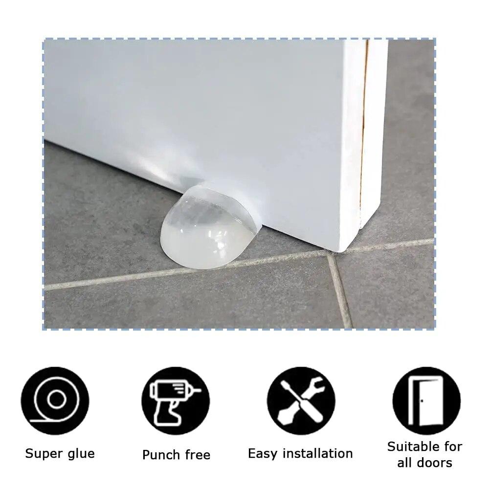 Acrylic Door Stopper Self Adhesive Anti-Collision Door Holders Catch Floor Mounted Nail-free Door Stops Protect Walls Furniture