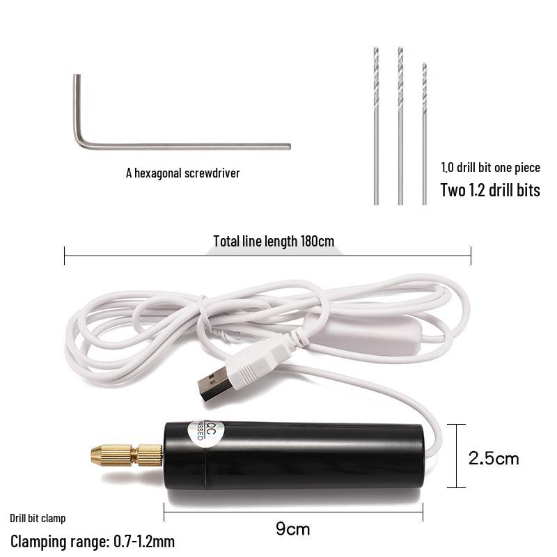 USB Mini Electric Drill for DIY Epoxy Resin, Pearl, and Model Crafting - E18