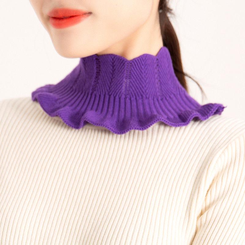 Women's Versatile Warm Pullover Snood: Elastic Knit Half-High Collar Neck Warmer for Autumn and Winter