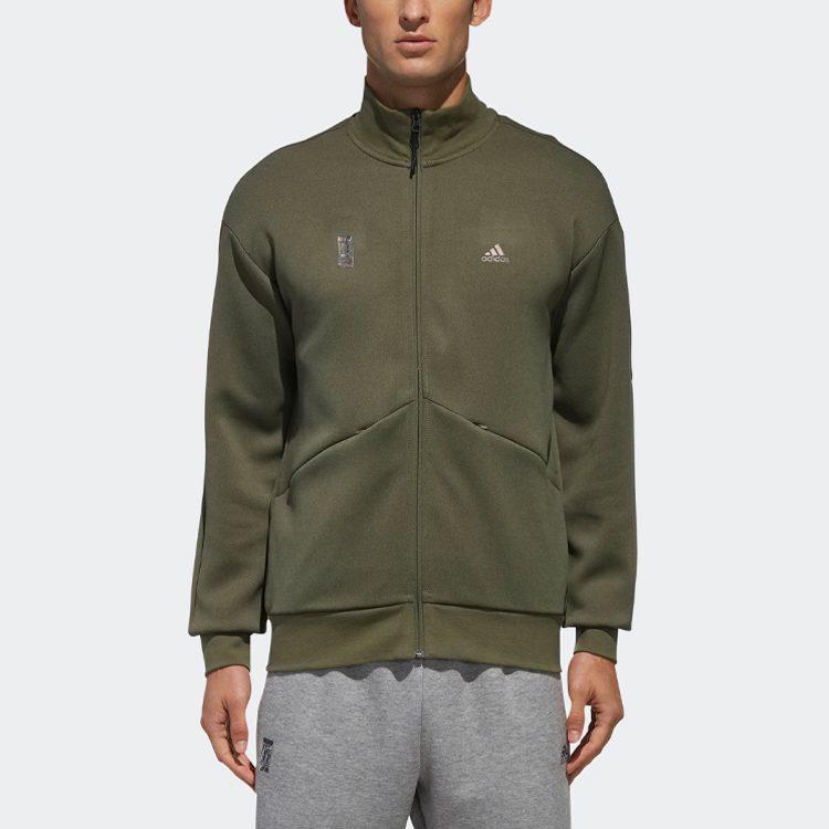 Adidas Jackets Men's Basic Green Stand Collar Moderate Instructor DM5190