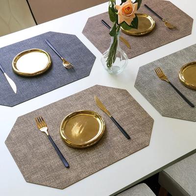 Nordic Luxury Octagonal PVC Leather Placemats Waterproof Oil-Resistant Heat-Resistant Table Mats Dining Home Hotels