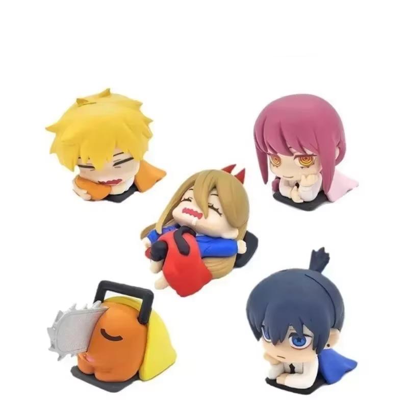 1inch Cute Chainsaw Man Action Figurine Mini Denji Power Makima Sleep Statues Aki Hayakawa Pochita Anime Figure Home Decorations
