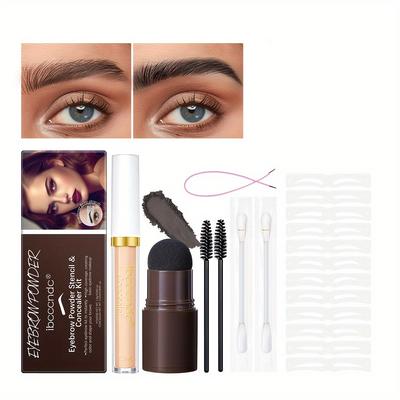 3 Color Eyebrow Powder Stick Concealer Eyebrow Powder Eyebrow Card Waterproof, Anti-Sweat Shade and Fluffy Hair Seam