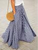 Elegant Plaid High Waist Midi Skirt - Women's Flowy Skirt for a Chic Look