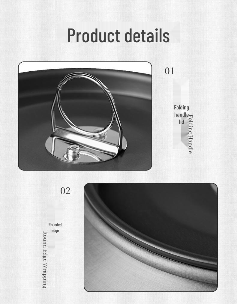 Large Capacity Outdoor Ultra-Light Aluminum Teapot Kettle, Portable 1.8L Camping Coffee Pot