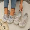 Spring Autumn Solid Color Elegant Shallow Mouth Breathable Canvas Flat Shoes New Round Toe Comfortable Casual Women's Shoes