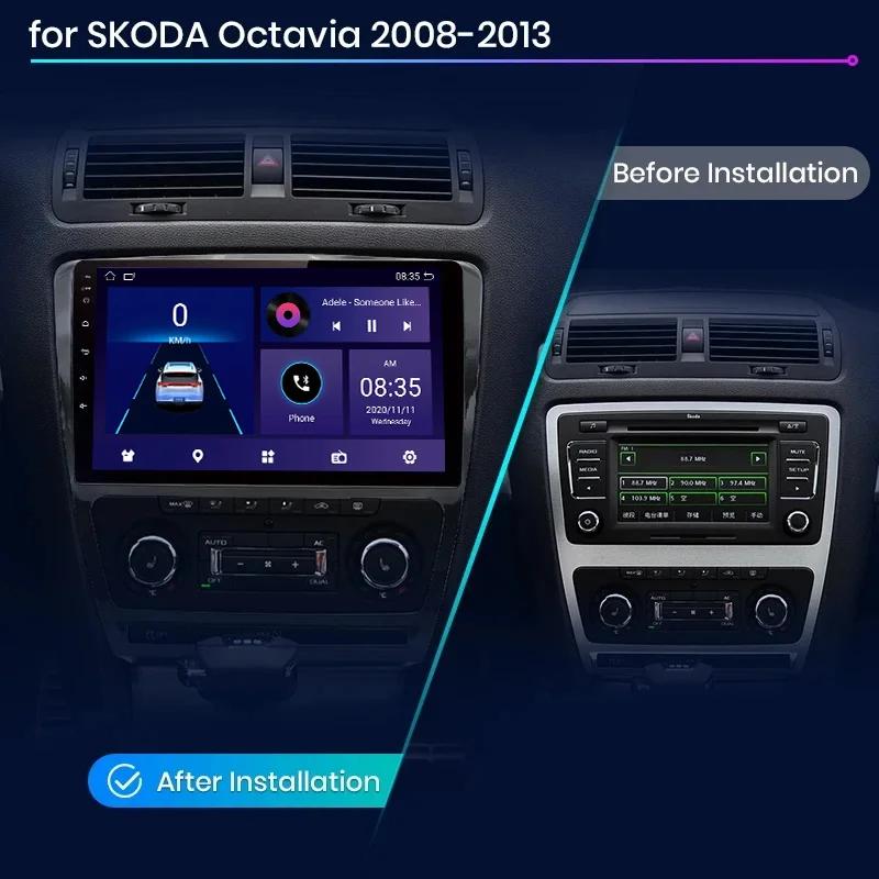 JIUYIN AI Voice 2 din Android Auto Radio For Skoda Octavia 2 A5 2008-2013 Carplay 4G Car Multimedia GPS 2din autoradio