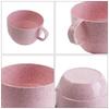 with Handle Reusable Kitchen Supplies Flat Bottom Drinkware Wheat Straw Cup Coffee Mug Drinking Cup