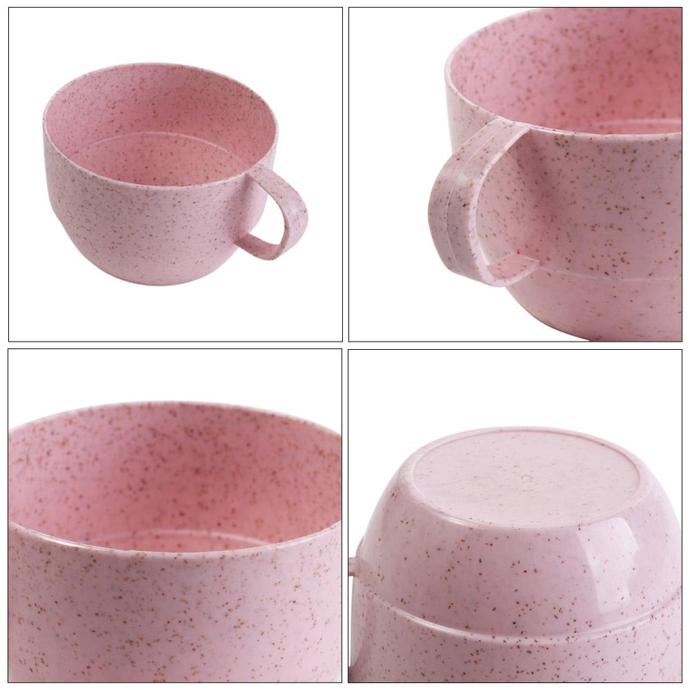 with Handle Reusable Kitchen Supplies Flat Bottom Drinkware Wheat Straw Cup Coffee Mug Drinking Cup