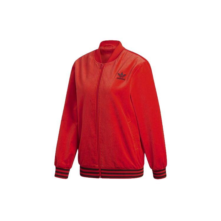 Adidas Originals Trefoil Casual Sports Zip Jacket Women Jackets Red FH8560