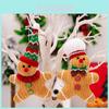 Creative Gingerbread Man Doll Ornament For Christmas Tree Adorable Yellow Hanging Decoration
