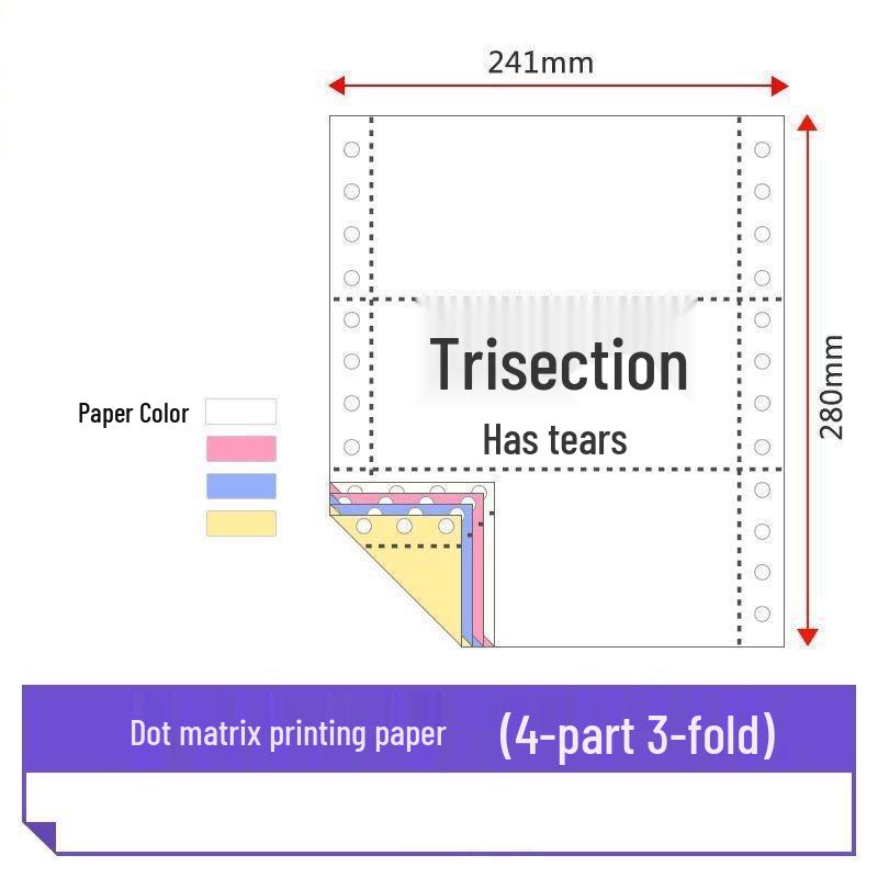 Multi-Part Dot Matrix Printer Paper: Single to Five-Part for Receipts & Delivery Notes.