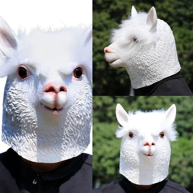 Halloween Sheep Cosplay Mask, Sheep Full Head Mask Costume Halloween Cosplay Costume For Women Man Cosplay Party