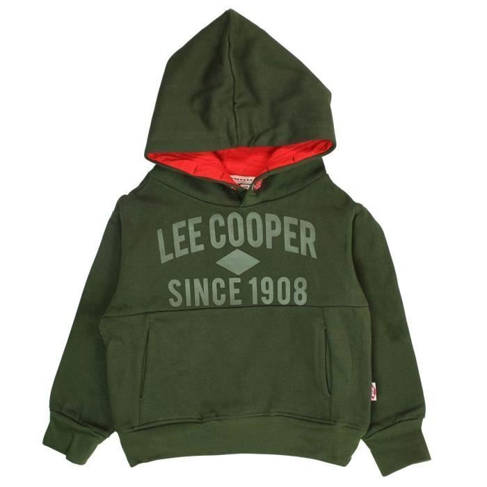 Sweat capuche - Lee Cooper - GLC 5003 SW S3-4A - Marron - Garçon - Manches longues