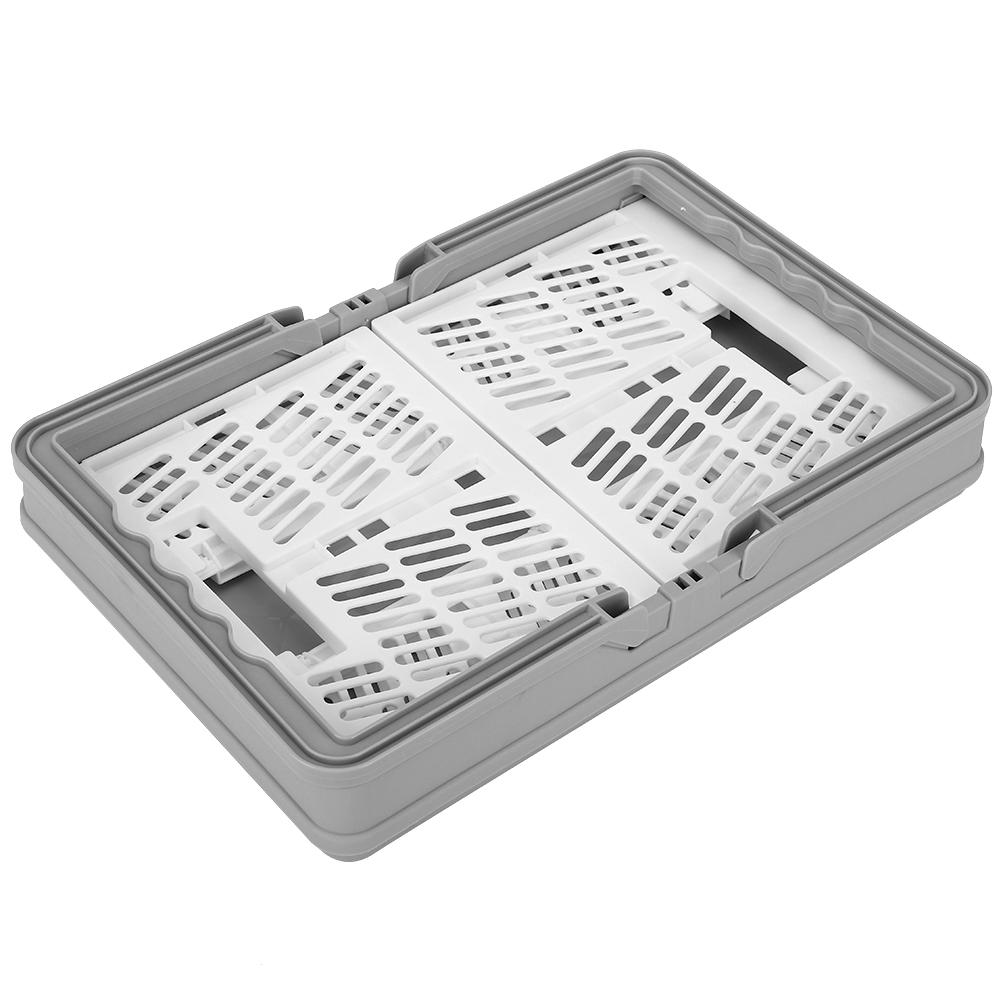 Foldable Clothes Laundry Storage Basket With Handles Organizer for Kitchen BedroomWhite Gray