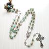 62KD Rosary Beads Necklace 6mm with Jesus Christ Crucifix for Cross Catholic Pendant Party Gift