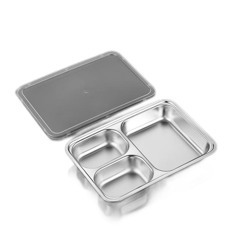 HUIHUADU 201 Stainless Steel Divided Student Lunch Tray