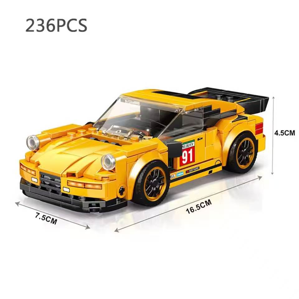 Stadt Technisches Speed Rennwagen MOC Bausteine Sport Rennfahrzeug Modell Pädagogische Montagebausteine Spielzeug für Männer Weihnachten