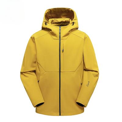 Hiking Soft Shell Men's Jacket Fashion Contrast Color Waterproof Windproof Windbreaker 2025 Mountain Bike Hooded Rainproof Coat