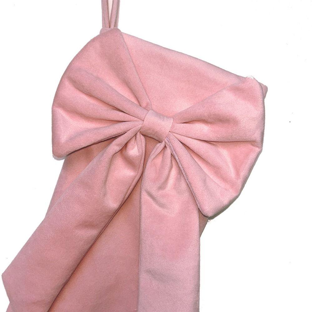 Mehrfarbige Geschenkstrumpf-Tasche Schleife Hängende Dekoration Kreative Weihnachtsstrümpfe Geschenk