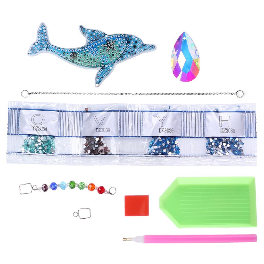 Diamond Painting Pendant DIY Crystal Dolphin Wind Chime 5D Diamond Painting Pendant Decoration Gift