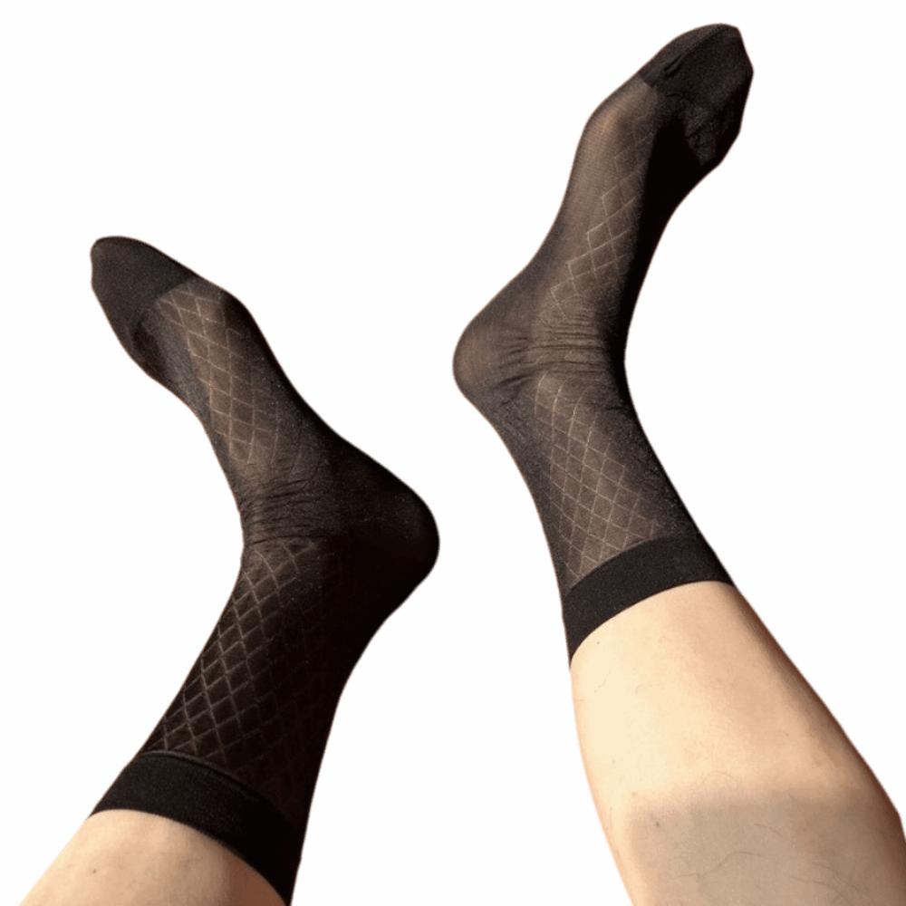 Grid Dress Socks Strip Thin Socks Elastic Men's Socks  Gentlemen