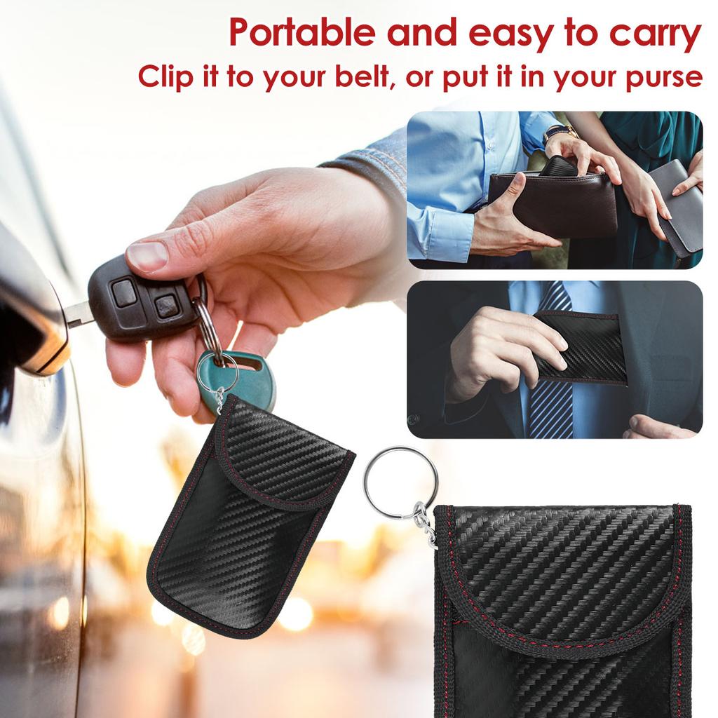 3PCS/Set Faraday Key Fob Protector Car Key Signal Blocker Pouch Anti-Theft RFID Blocking Faraday Bag Portable Key Fob Protection