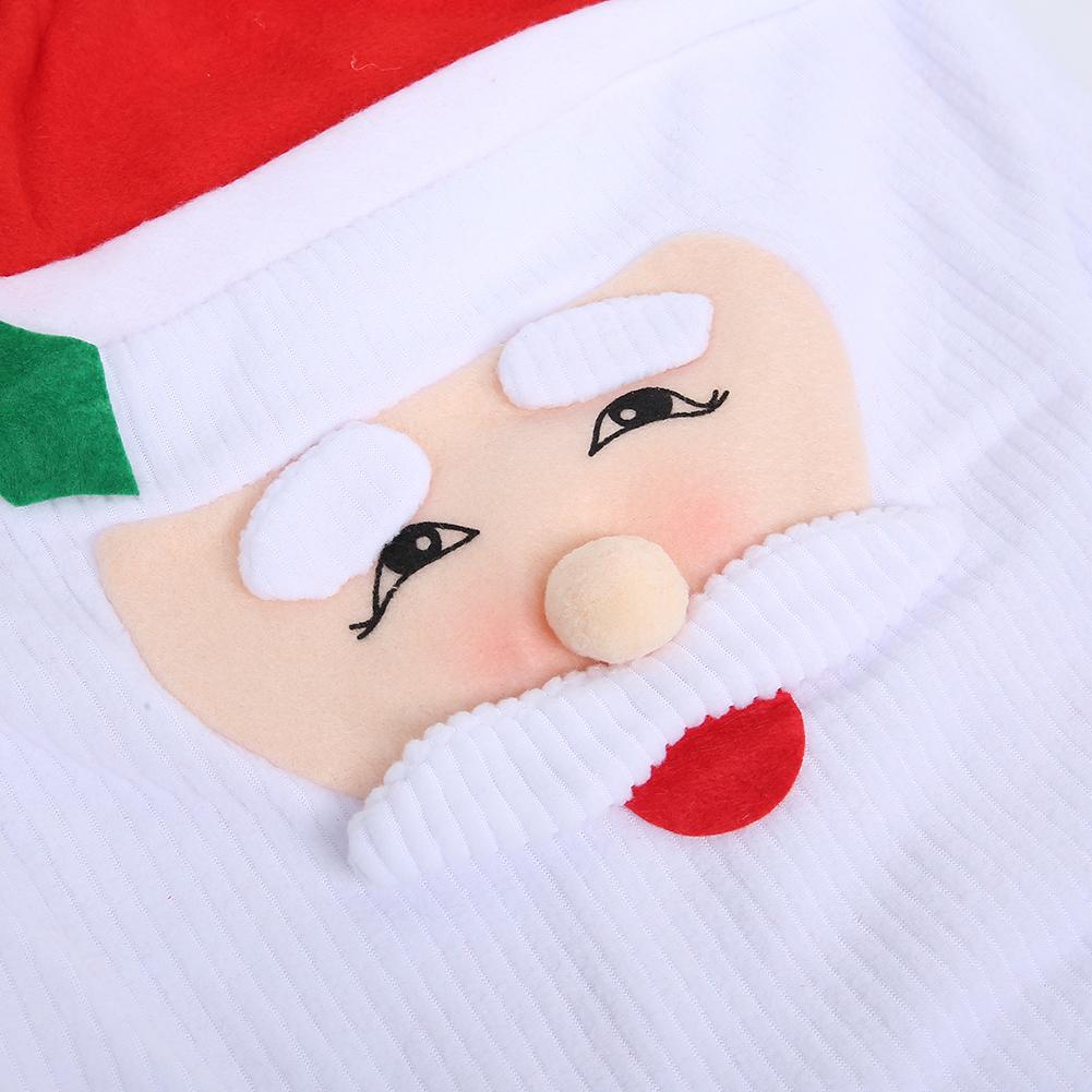Christmas Santa Claus Bathroom Toilet Cover Pad Set for Home Christmas Decoration