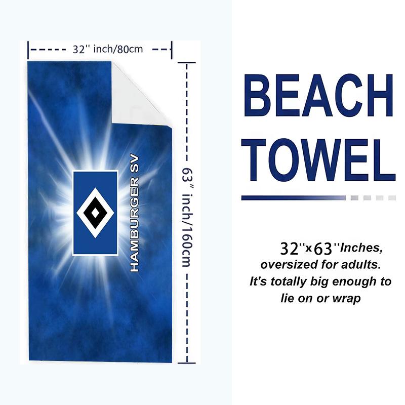 Hamburger Sv Print Beach Towel, Large Soft Quick Dry Towel for Beach Camping Swimming