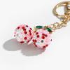 Cherry Shaped Keychain with Rhinestones Versatile Charm for Keys and Bags Fruit Shaped Keyring Pendant Purse Decoration