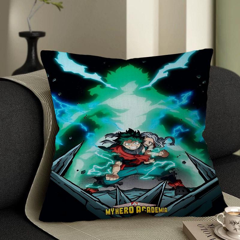 My Hero Academia Pillow Covers Cartoon Sofa Decorative Home Double-sided Printing Short Plush Cute Cushion Cover