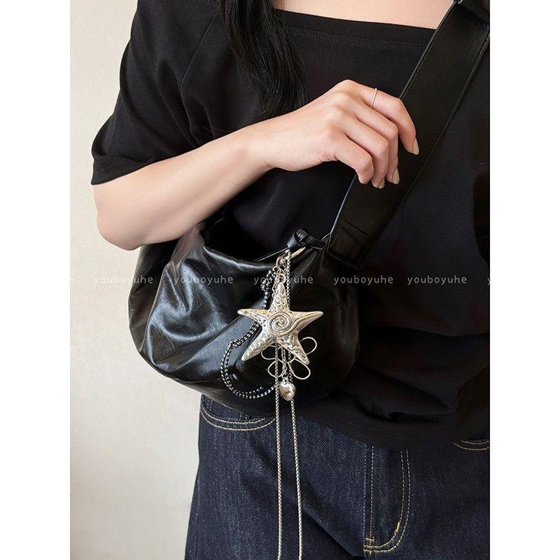 Silver Star Flower Pendant Necklace Women's Retro Niche Light Luxury Fashion Versatile Personality Premium Temperament Jewelry