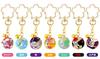 Hana Chirimen Kaleidoscope Japanese Pattern Chirimen Keychain with Bell Made in Japan Souvenir 1 Red and [ZOON] (Set (Sky Blue, Yamabuki, Black))