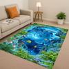 3D Illusion Underwater World Breaking Wall Living Room Non-Slip Area Rug Carpet for Bedroom Playroom Sofa,Home Decor Doormat