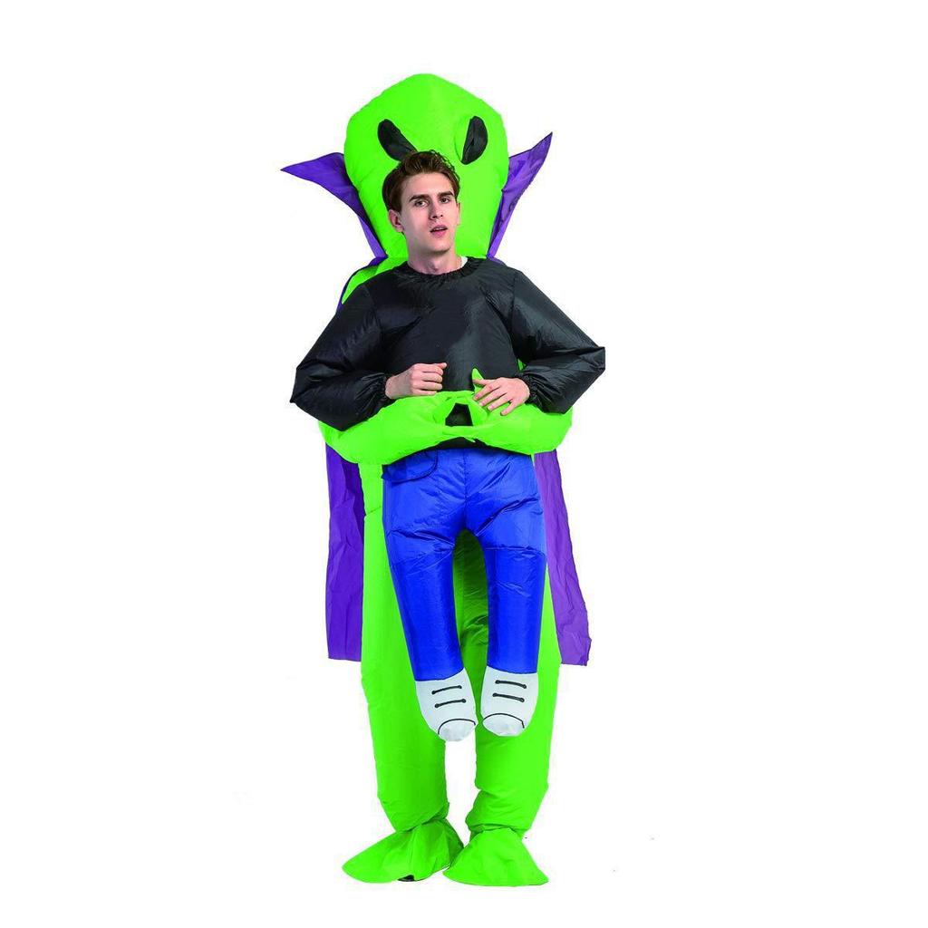 Aufblasbares Alien-Kostüm für Halloween - Maskottchen-Party-Outfit für Erwachsene und Kinder