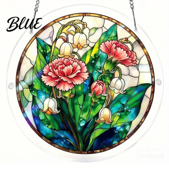 Nationaler Puzzle-Tag Ornament Acryl-Sonnfänger mit farbiger Lichtprojektion DIY-Fensteraufhängung Dekoration Kratzfest für Garten Terrasse