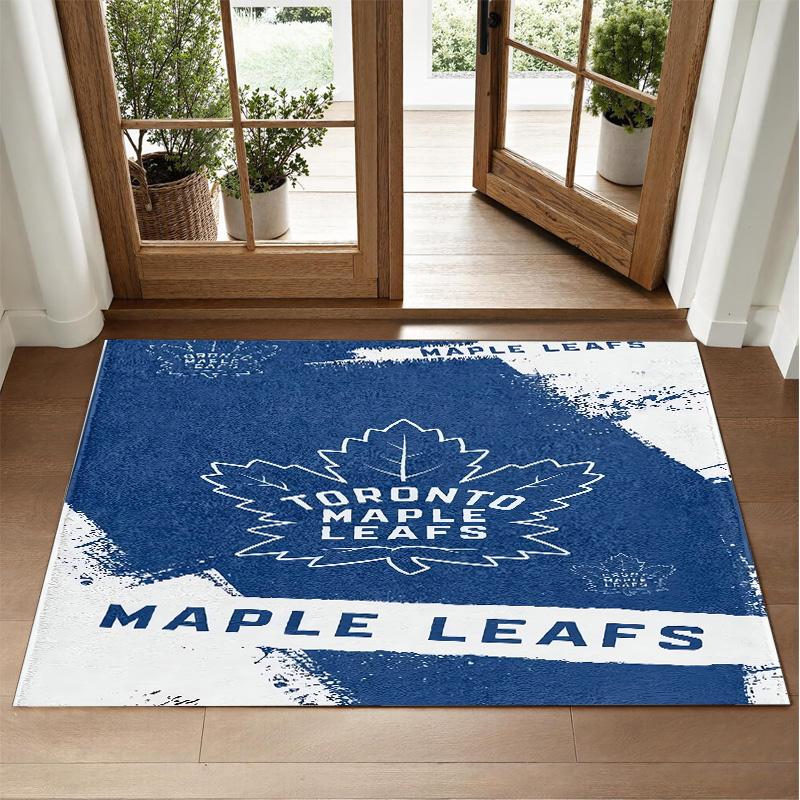 Toronto Maple Leafs Design Crystal Velvet Rug Soft Decorative Mat for Bedroom Entrance